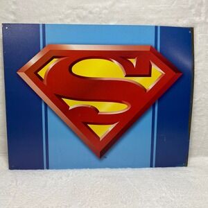 VTG Superman Marvel DC Comics Superhero Tin Metal Sign Wall Garage Retro Classic